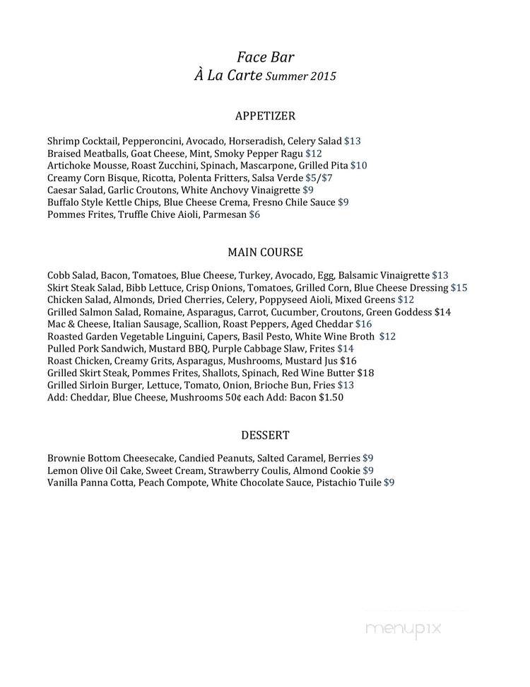 Rouge - Central City, CO menu_pic