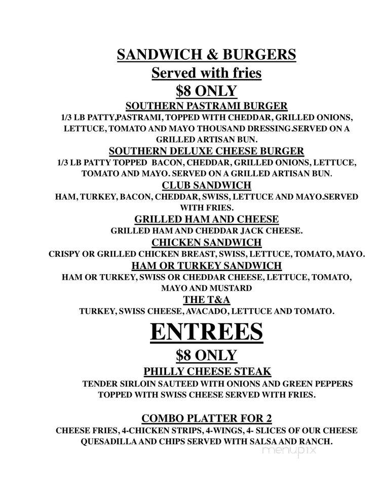 Southern X-Posure Showclub - Salt Lake City, UT menu_pic