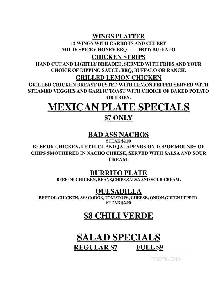 Southern X-Posure Showclub - Salt Lake City, UT menu_pic