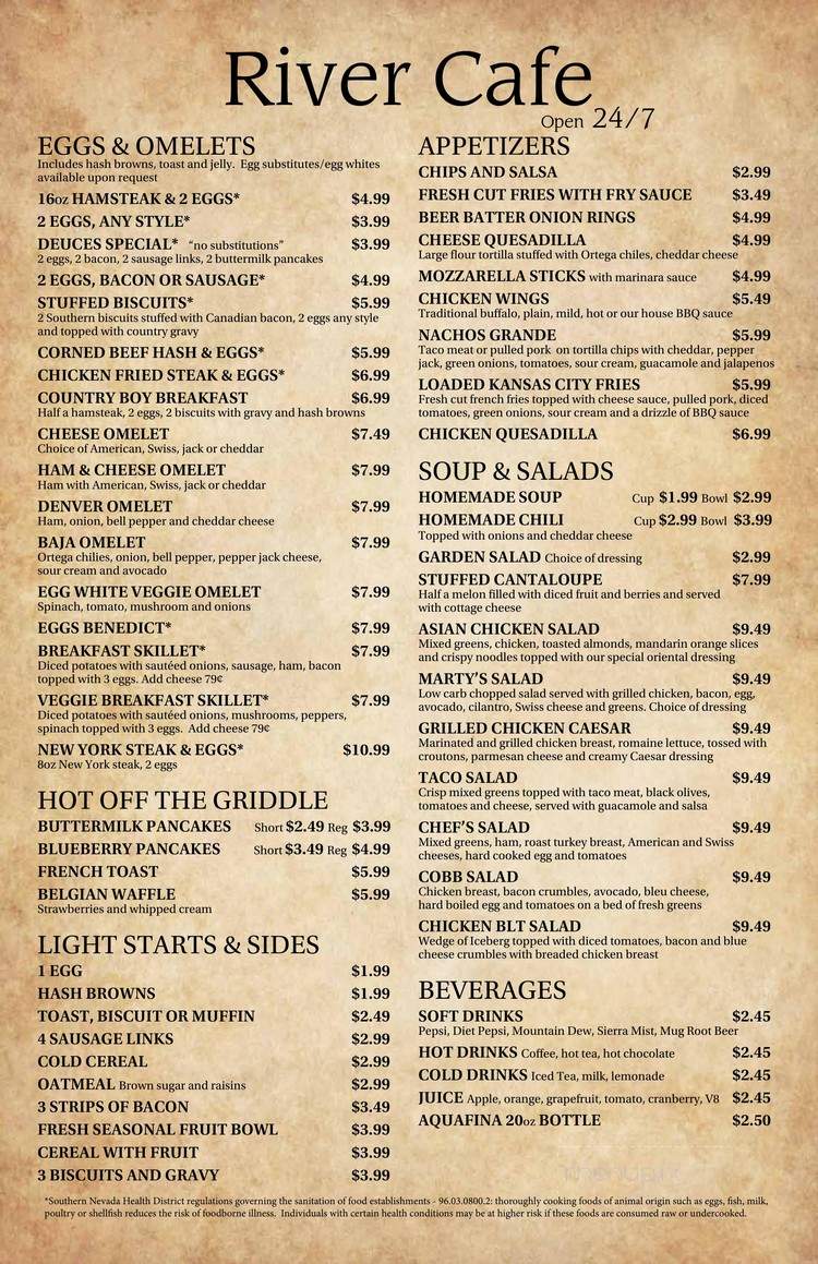 Virgin River Cafe - Mesquite, NV menu_pic