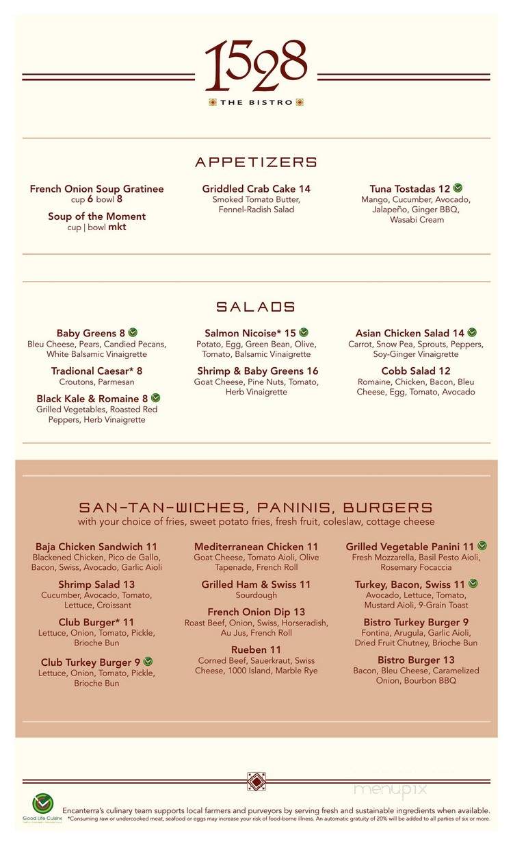 Bistro 1528 - San Tan Valley, AZ menu_pic