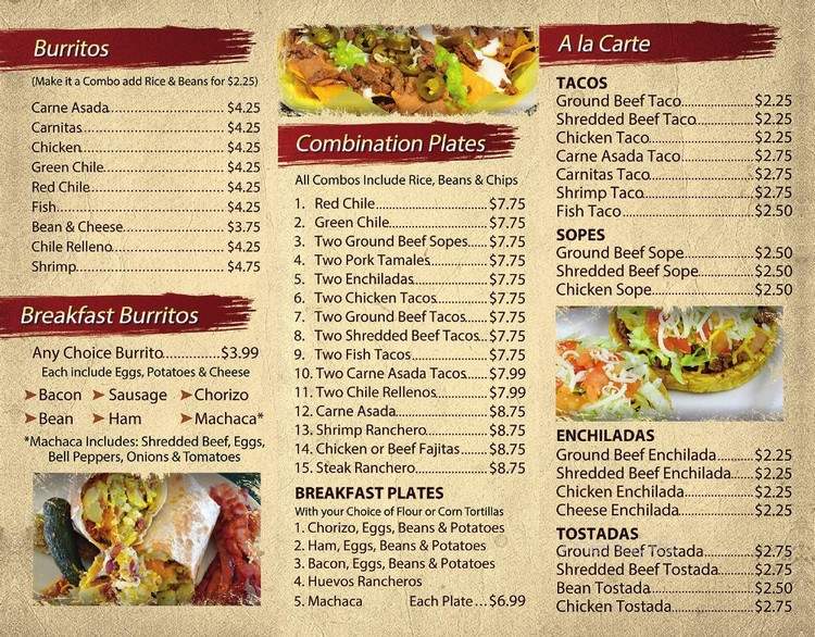 Lilly's Mexican Food - Parker, AZ menu_pic