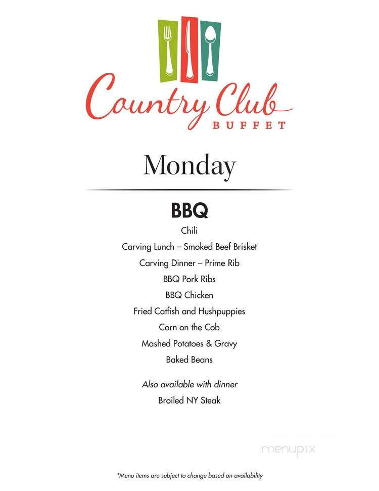 Country Club Buffet - Primm, NV menu_pic