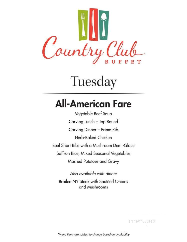 Country Club Buffet - Primm, NV menu_pic