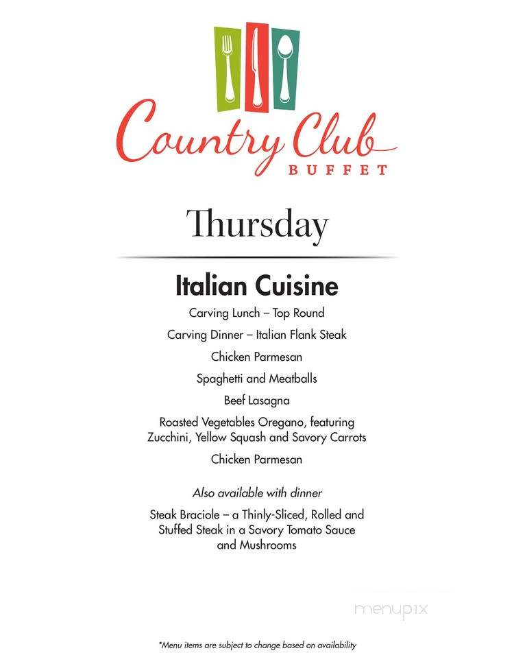 Country Club Buffet - Primm, NV menu_pic