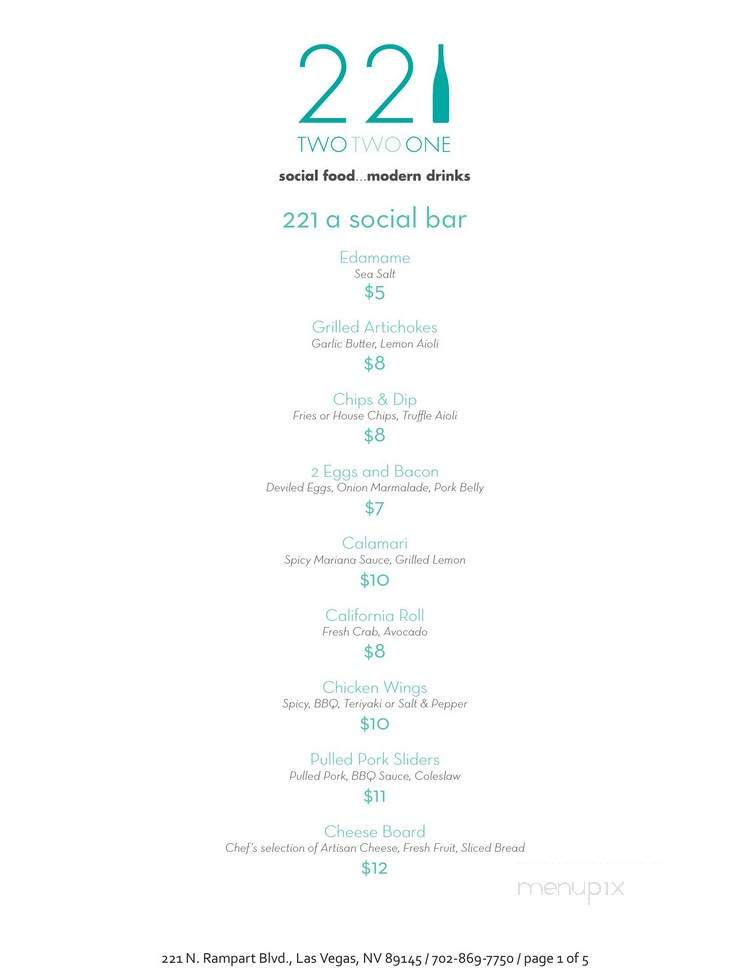 221 Wine Bar - Las Vegas, NV menu_pic