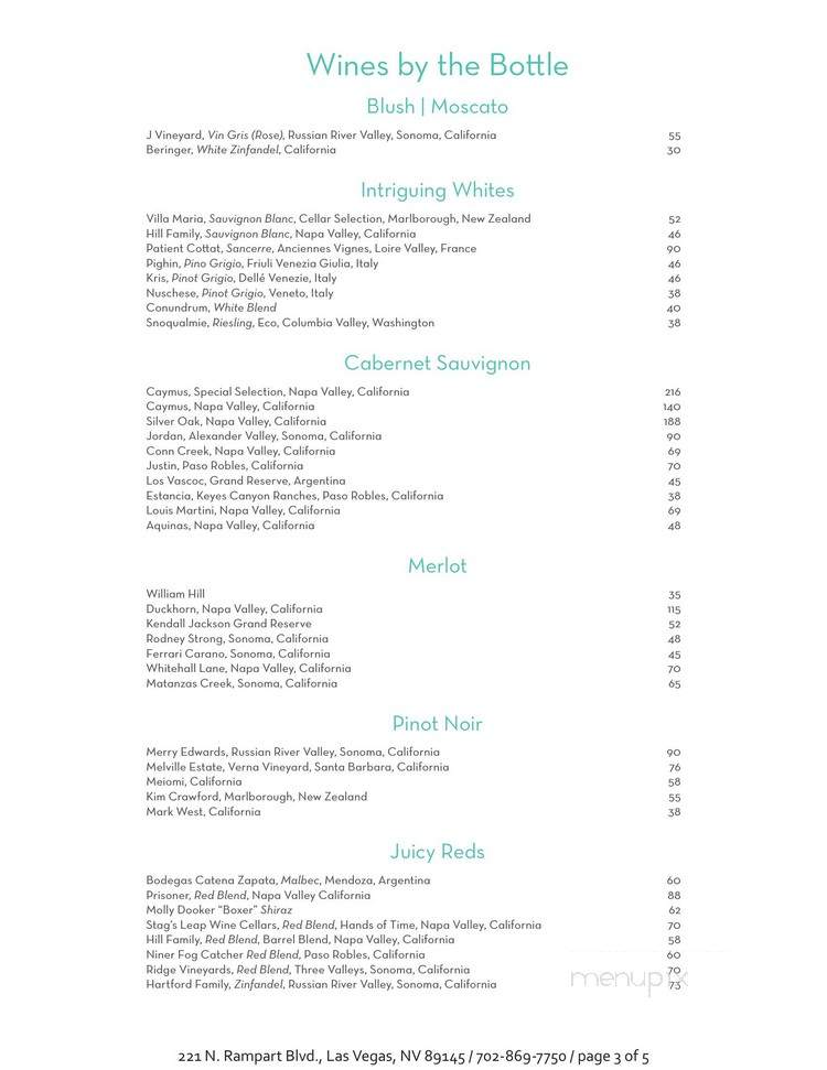 221 Wine Bar - Las Vegas, NV menu_pic