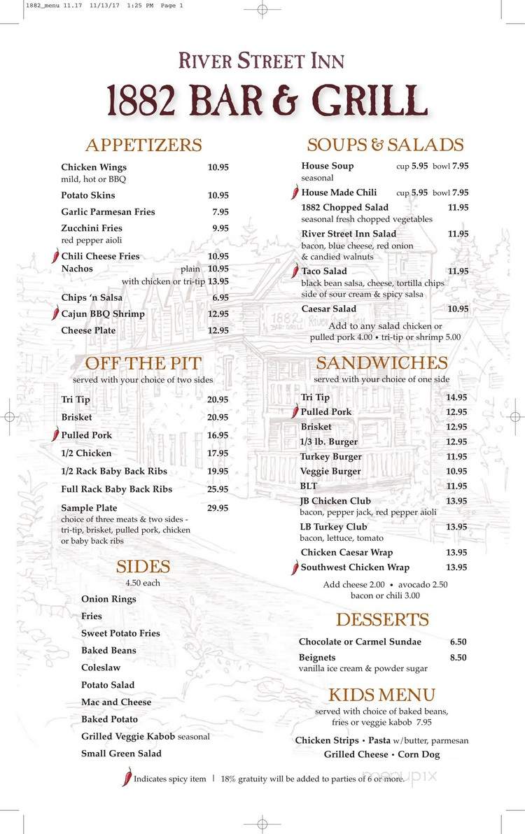 1882 Bar & Grill - Truckee, CA menu_pic