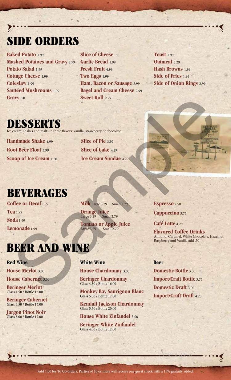 Bordertown Reno - Reno, NV menu_pic