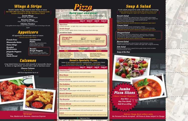 Rosati's Sports Pub - Scottsdale, AZ menu_pic