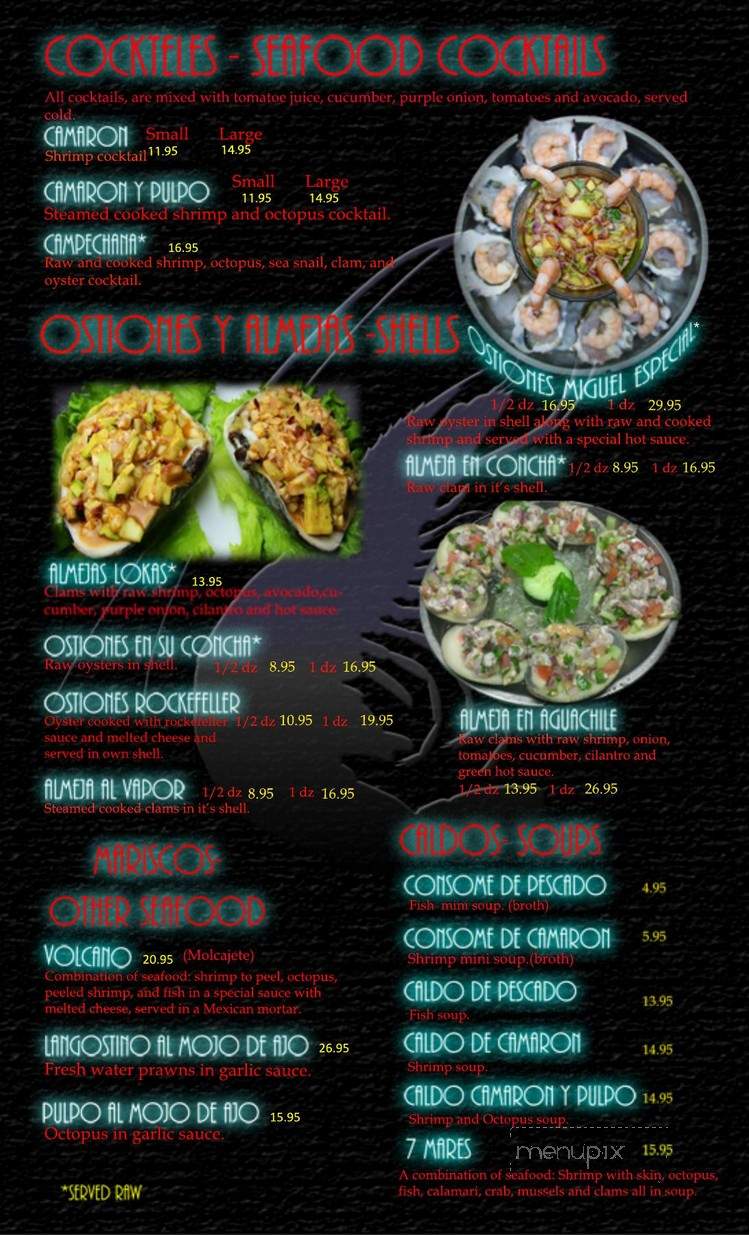 Mariscos El Camaron - Calexico, CA menu_pic