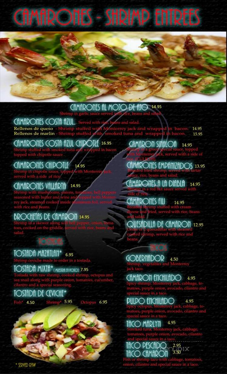 Mariscos El Camaron - Calexico, CA menu_pic