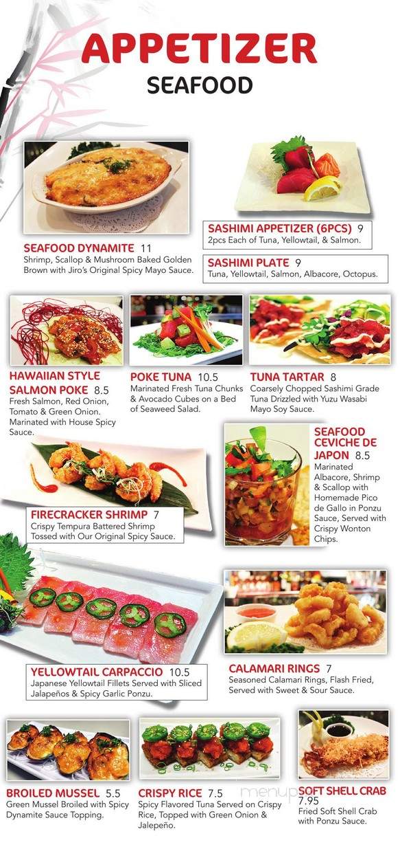 Jiro's Japanese Restaurant - San Bernardino, CA menu_pic