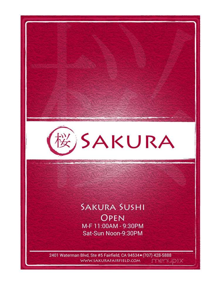 Sakura Sushi - Fairfield, CA menu_pic