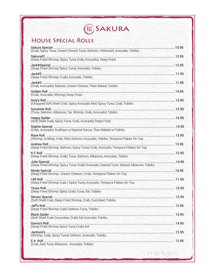 Sakura Sushi - Fairfield, CA menu_pic