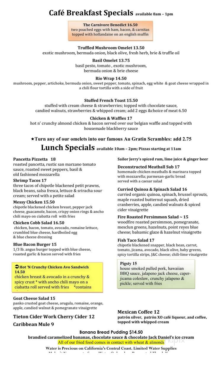 Cafe Bittersweet - Aptos, CA menu_pic