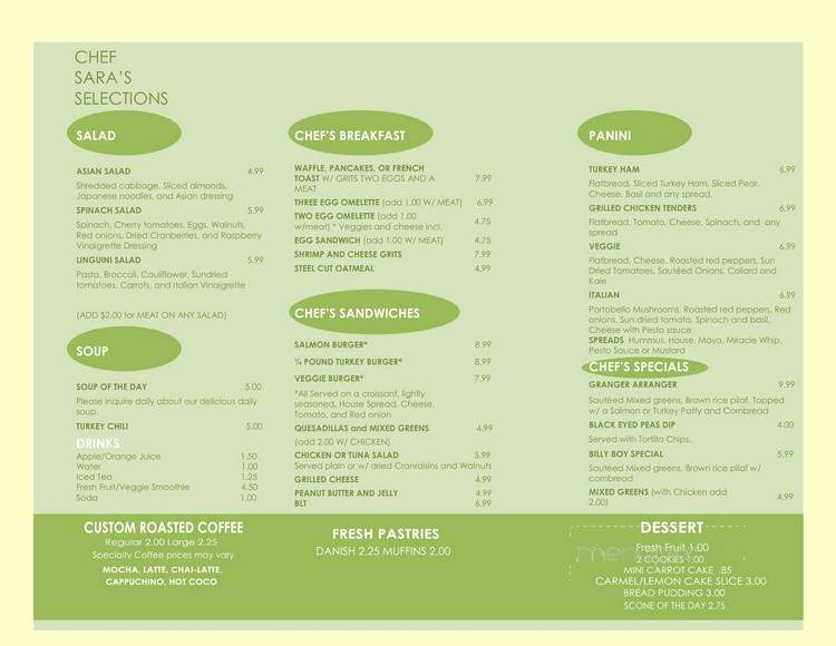 Sara's Cafe - Honolulu, HI menu_pic
