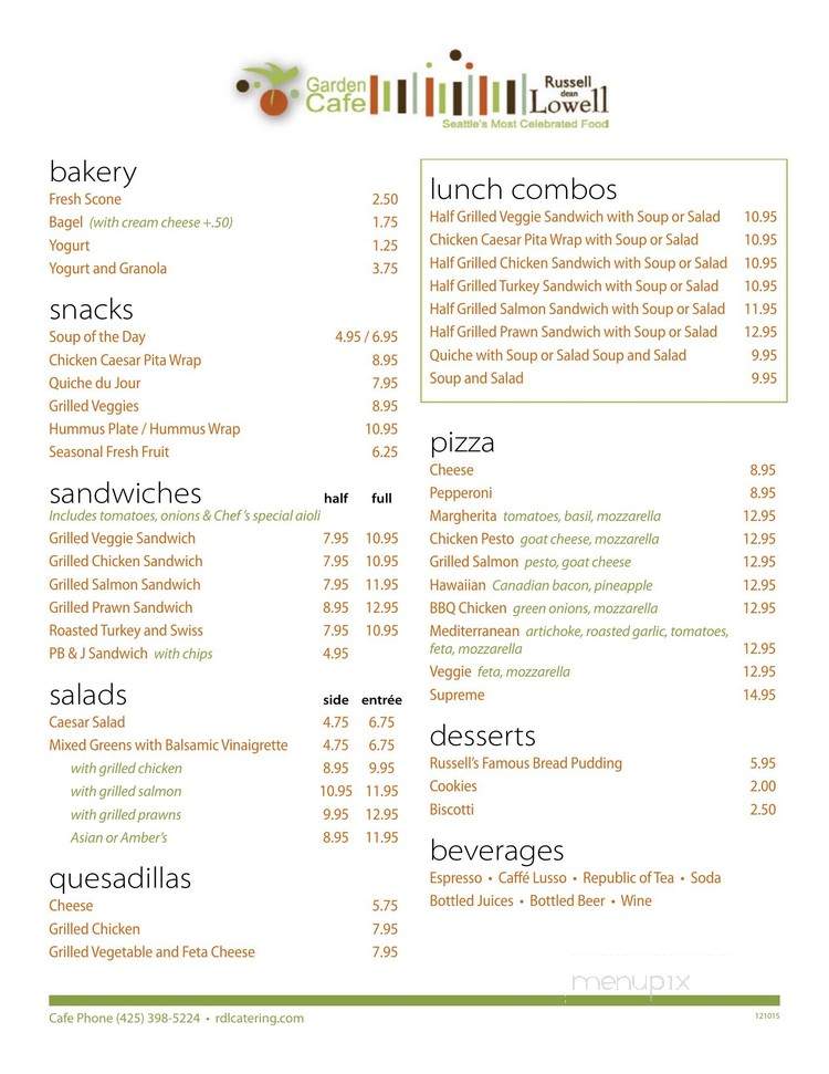 Garden Cafe At Molbaks - Woodinville, WA menu_pic