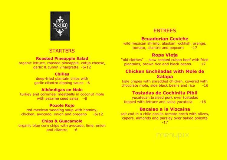 Portico - Langley, WA menu_pic