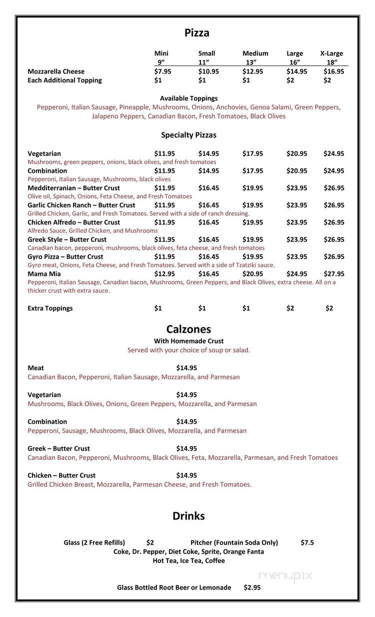 Pizza Plaza Restaurante - Anchorage, AK menu_pic