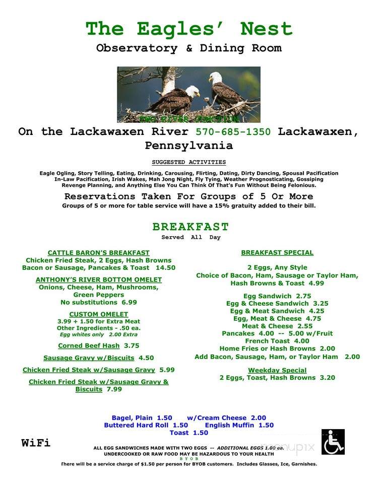 Two River Junction - Lackawaxen, PA menu_pic