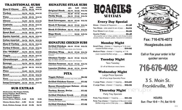 Hoagie's Subs Pizza and Grill - Franklinville, NY