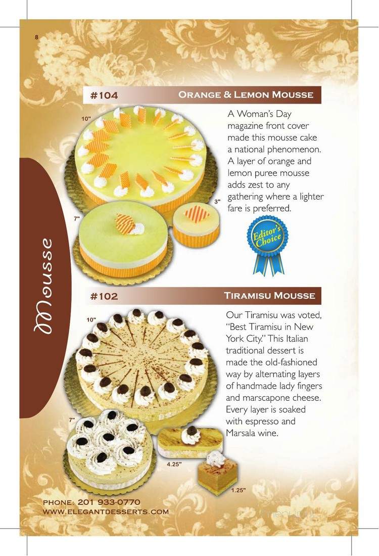Elegant Desserts - Lyndhurst, NJ menu_pic