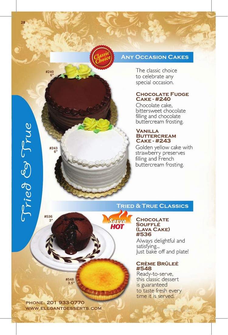 Elegant Desserts - Lyndhurst, NJ menu_pic