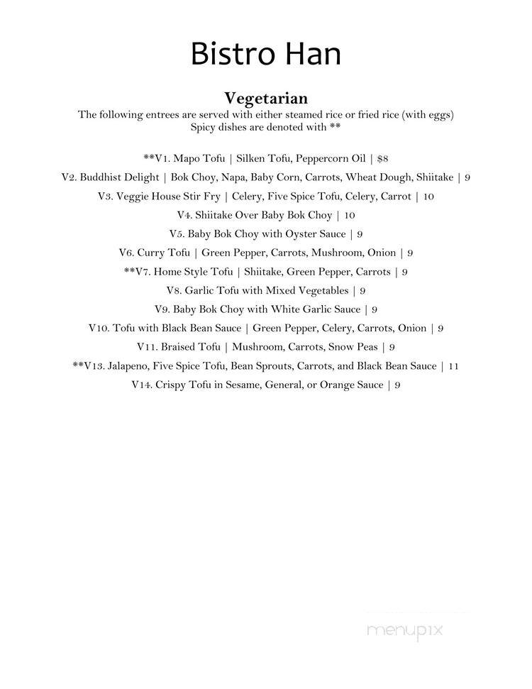 Bistro Han - Fairport, NY menu_pic