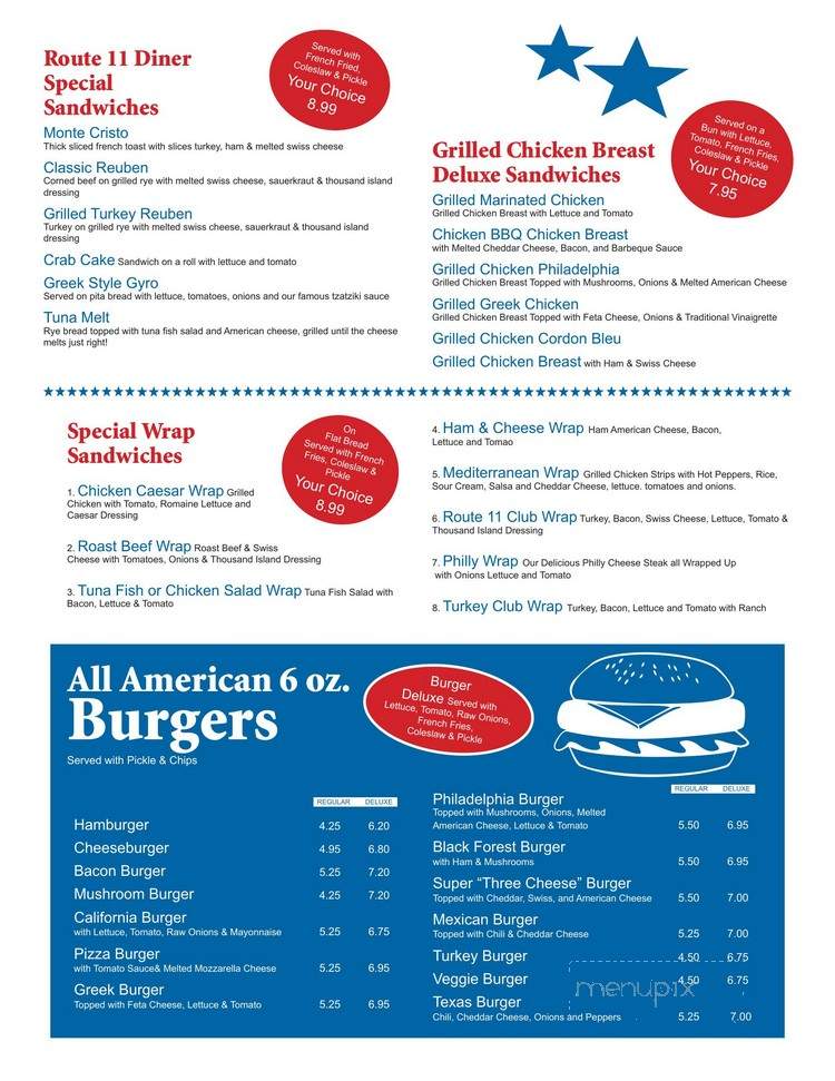 Route 11 Diner - Carlisle, PA menu_pic