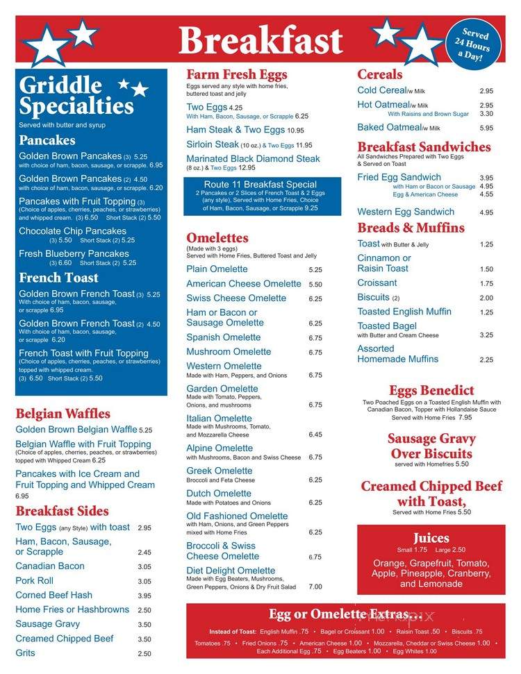 Route 11 Diner - Carlisle, PA menu_pic
