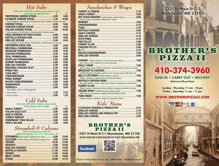 Brother's Pizza - Manchester, MD menu_pic