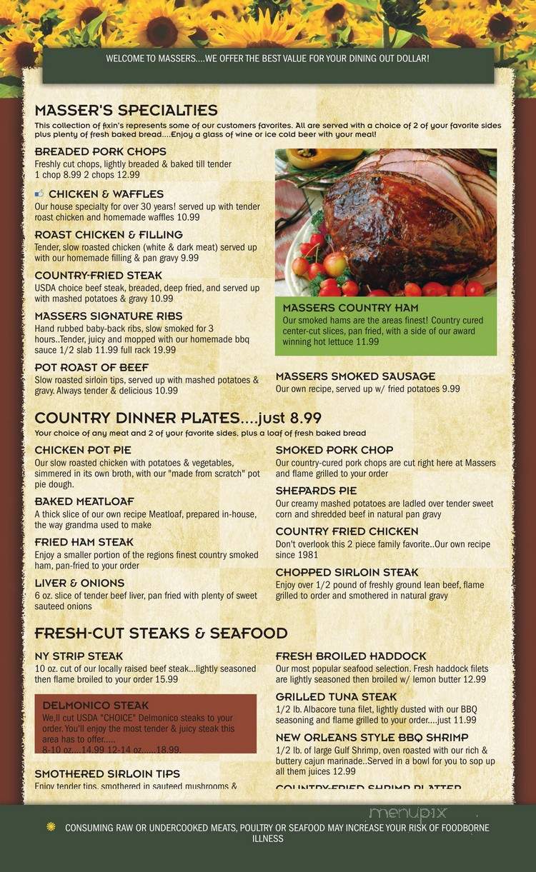 Masser's Restaurant - Paxinos, PA menu_pic