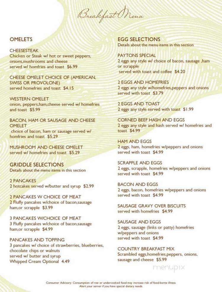 Payton's Place - Sweet Valley, PA menu_pic