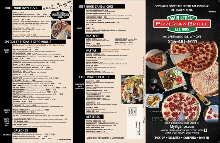 Main Street Pizzeria & Grille - Wyncote, PA menu_pic