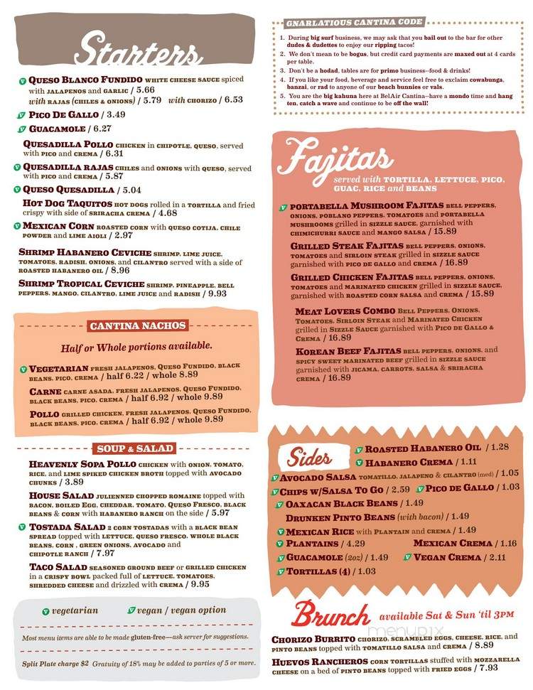 BelAir Cantina - Milwaukee, WI menu_pic