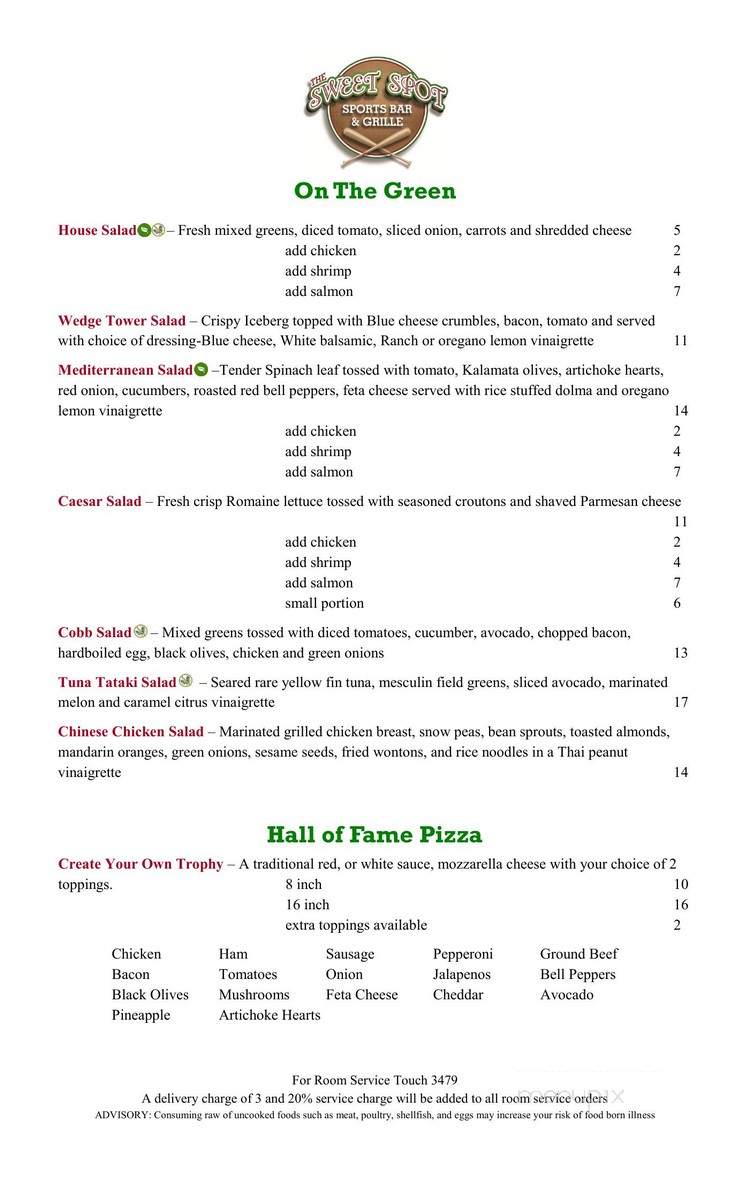 Sweet Spot Sports Bar - Santa Ana, CA menu_pic