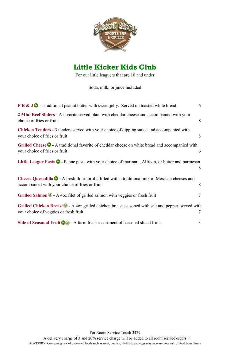 Sweet Spot Sports Bar - Santa Ana, CA menu_pic