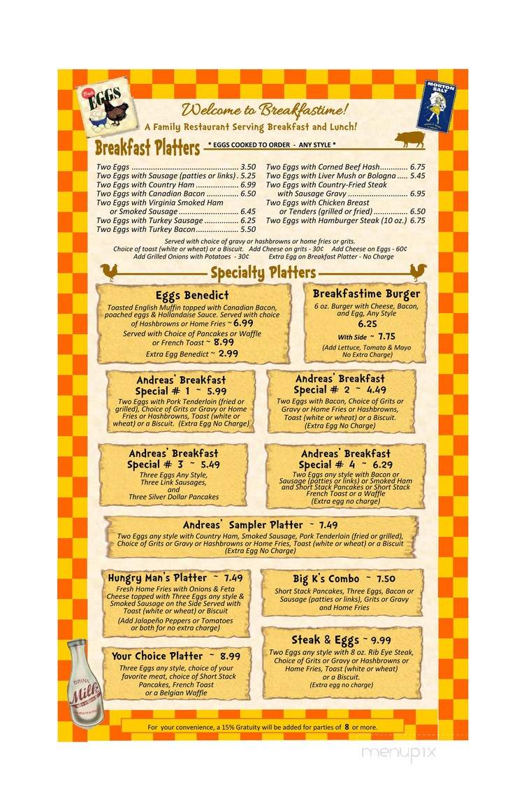 Breakfastime - Winston-Salem, NC menu_pic