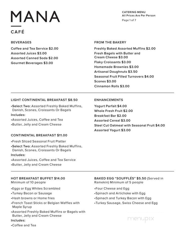 Mana Bistro - Jersey City, NJ menu_pic