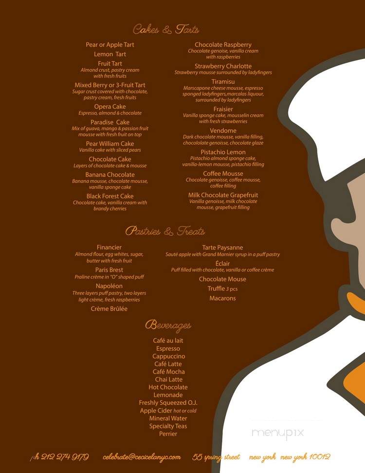 Ceci-Cela Wholesale - Brooklyn, NY menu_pic