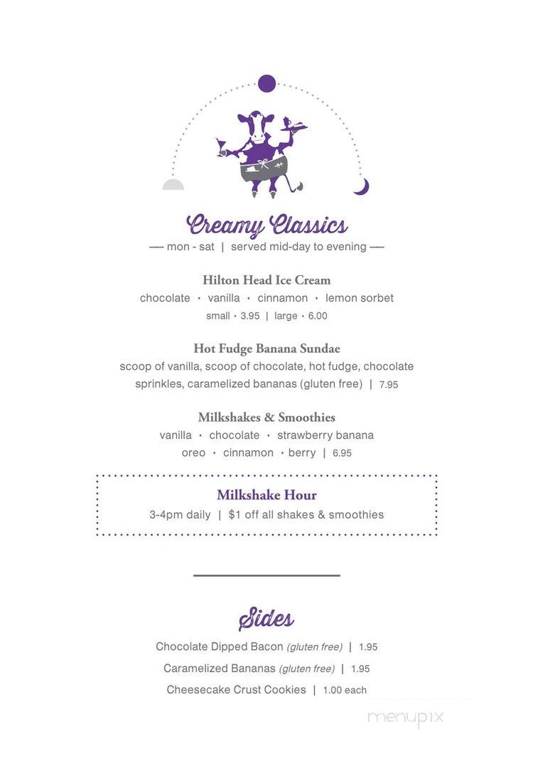 The Purple Cow - Hilton Head Island, SC menu_pic