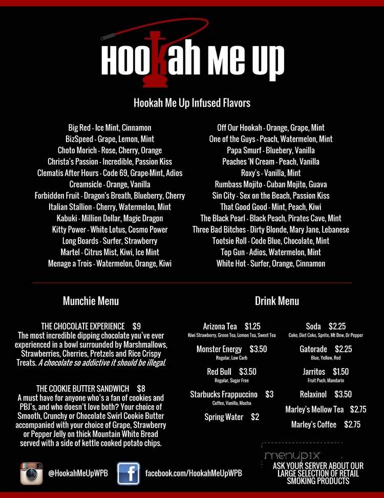 Hookah Me Up - West Palm Beach, FL menu_pic