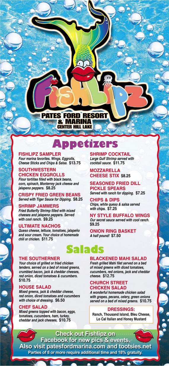 Fish Lipz Grill - Smithville, TN menu_pic