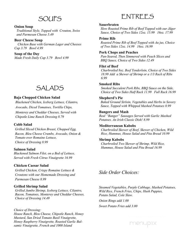 Khalil's Pub & Grill - Little Rock, AR menu_pic