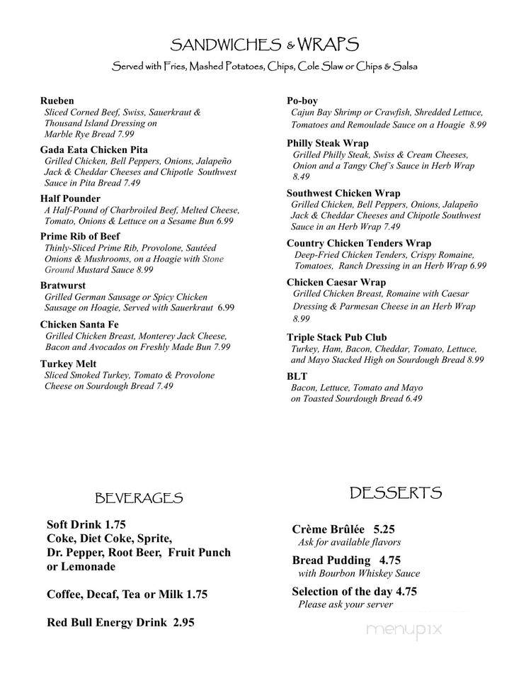 Khalil's Pub & Grill - Little Rock, AR menu_pic