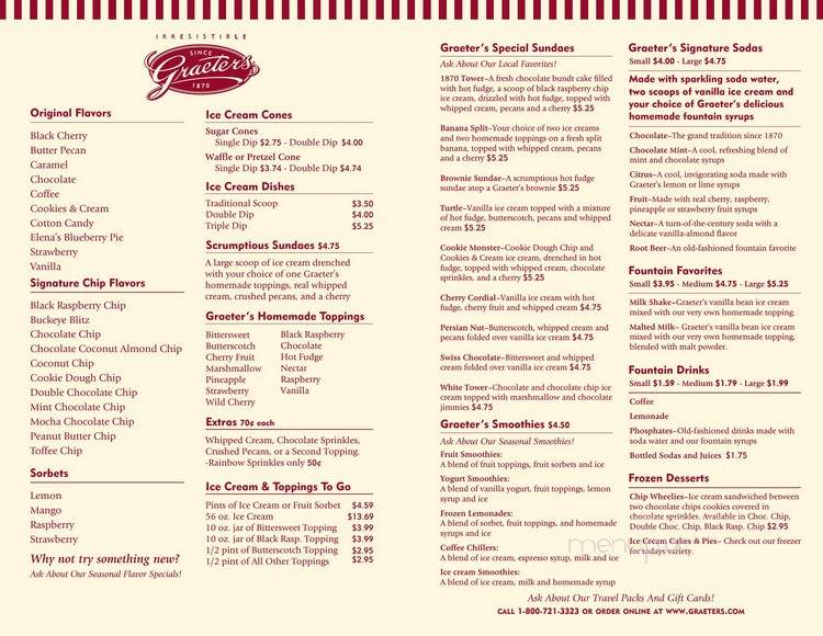 Graeter's Ice Cream Shop - Taylor Mill, KY menu_pic