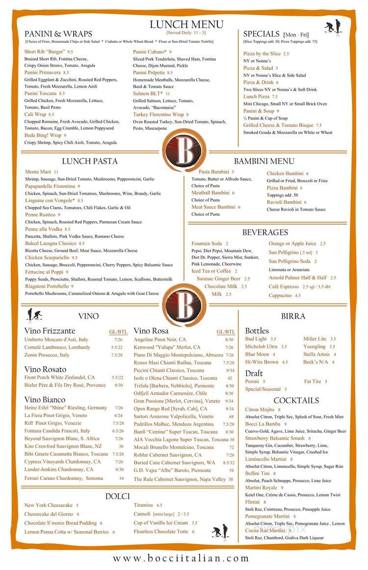 Bocci Trattoria & Pizzeria - Raleigh, NC menu_pic