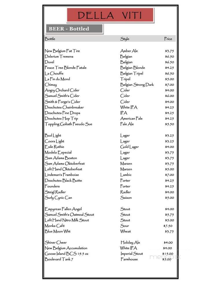 Della Viti - Ames, IA menu_pic