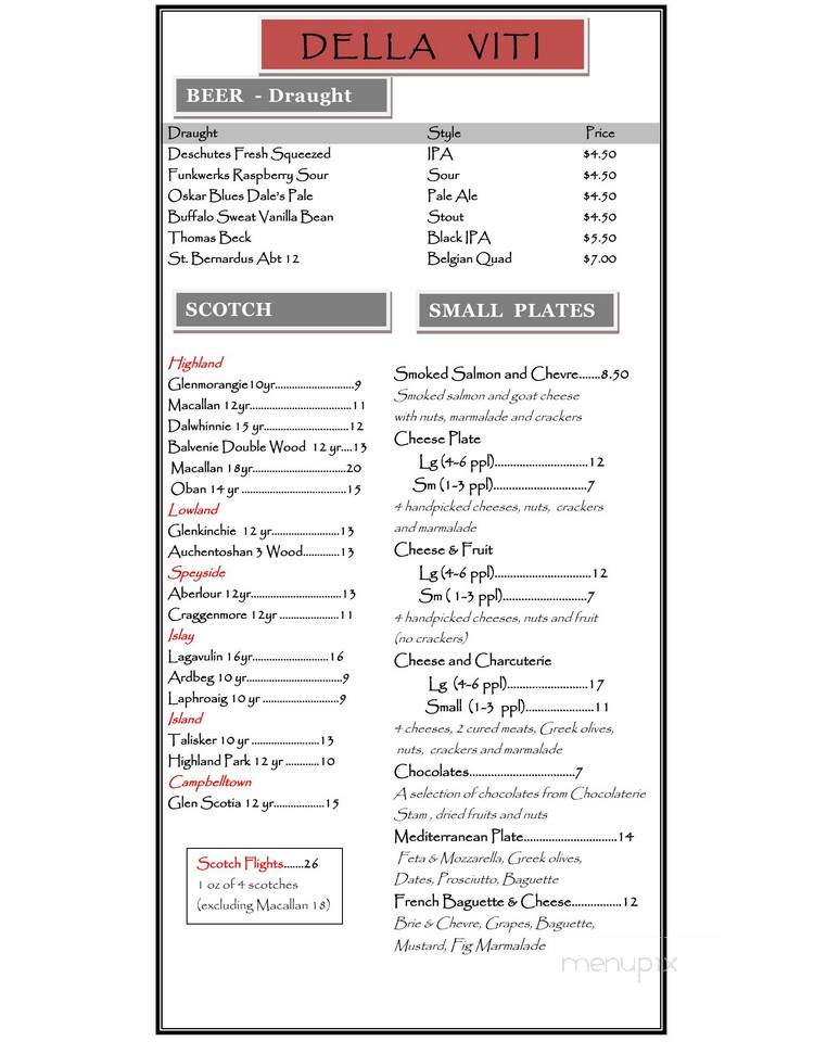 Della Viti - Ames, IA menu_pic